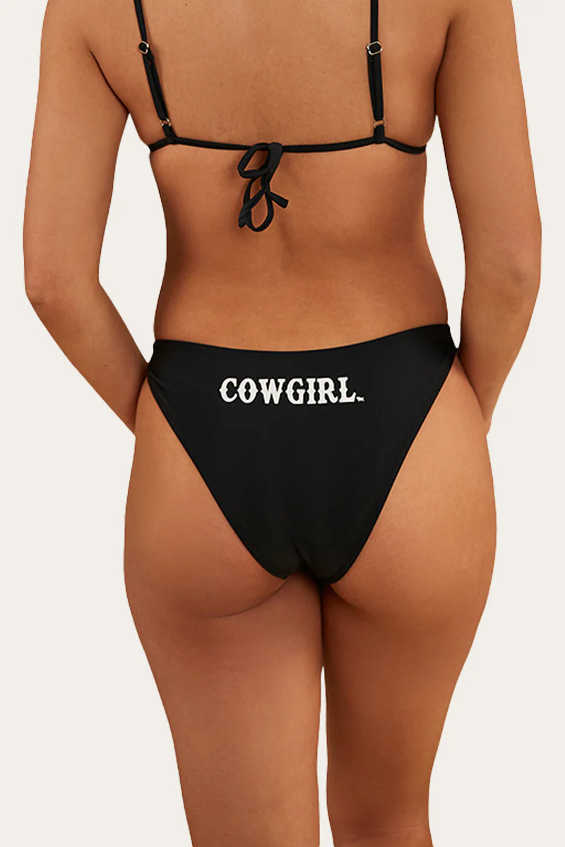 Cowgirl Womens Hi Cut Bikini Bottom - Black