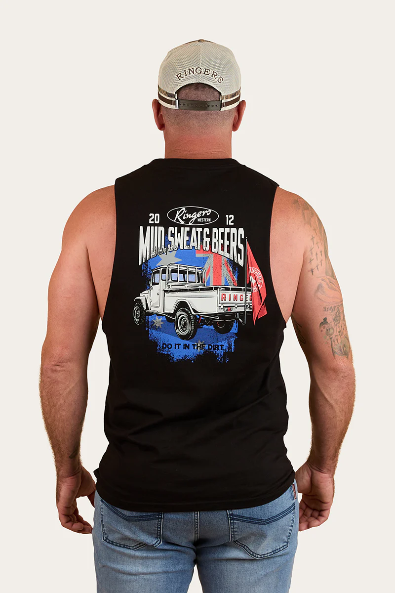 Mud Sweat Beers Mens Muscle Tank - Black