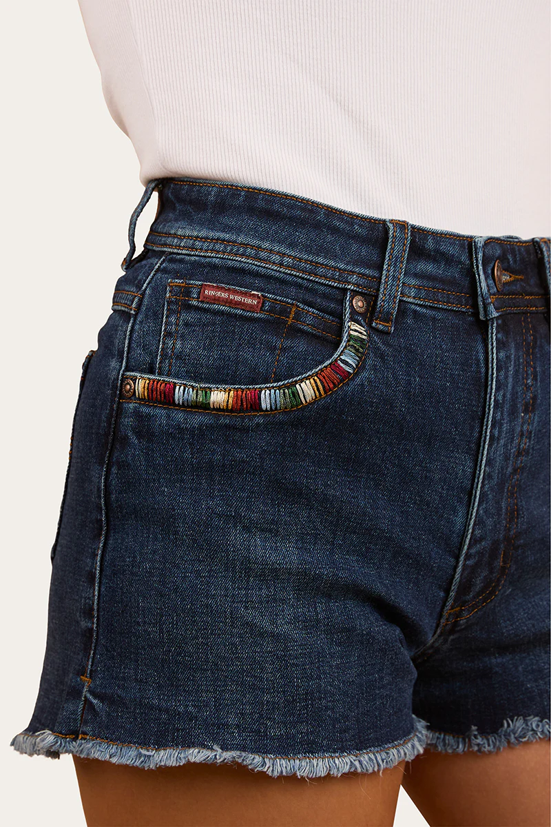 Gracie Womens Denim Short - Dark Wash Blue