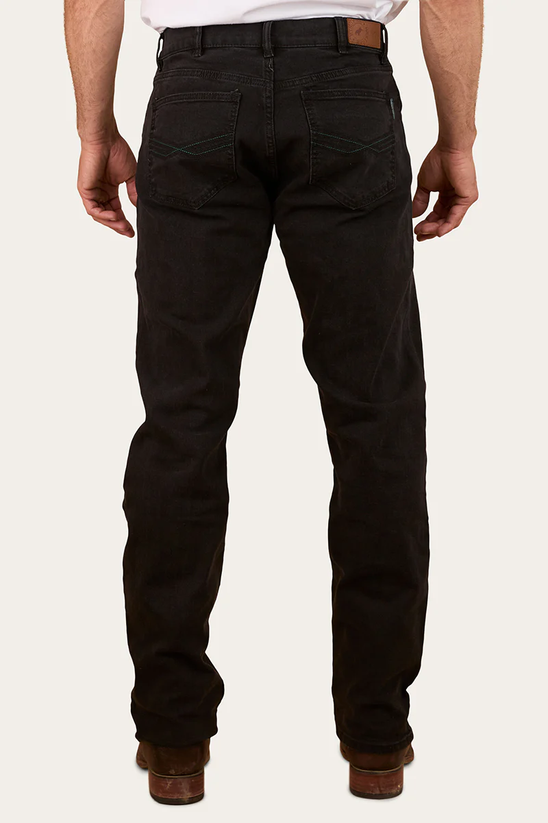 Muster Mens Slim Straight Fit Jeans - Black