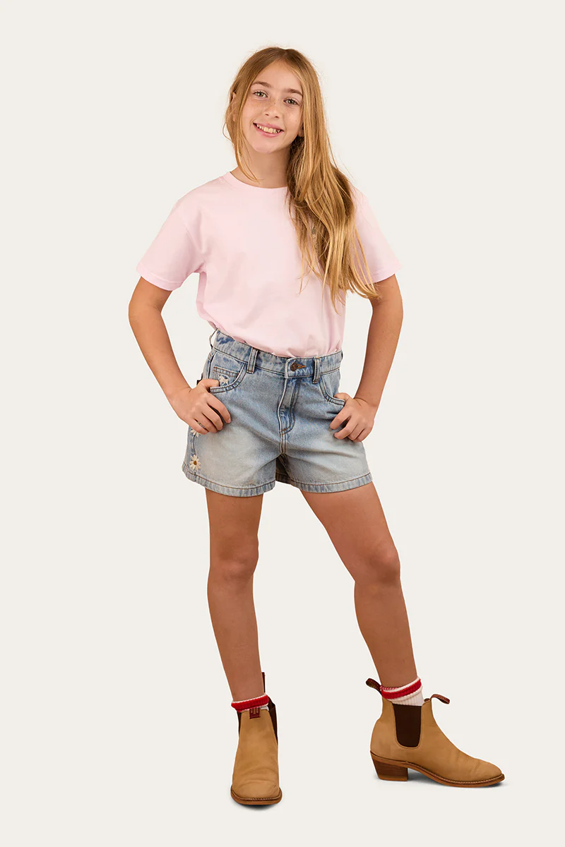 Bridie Kids Denim Short -Light Wash Blue