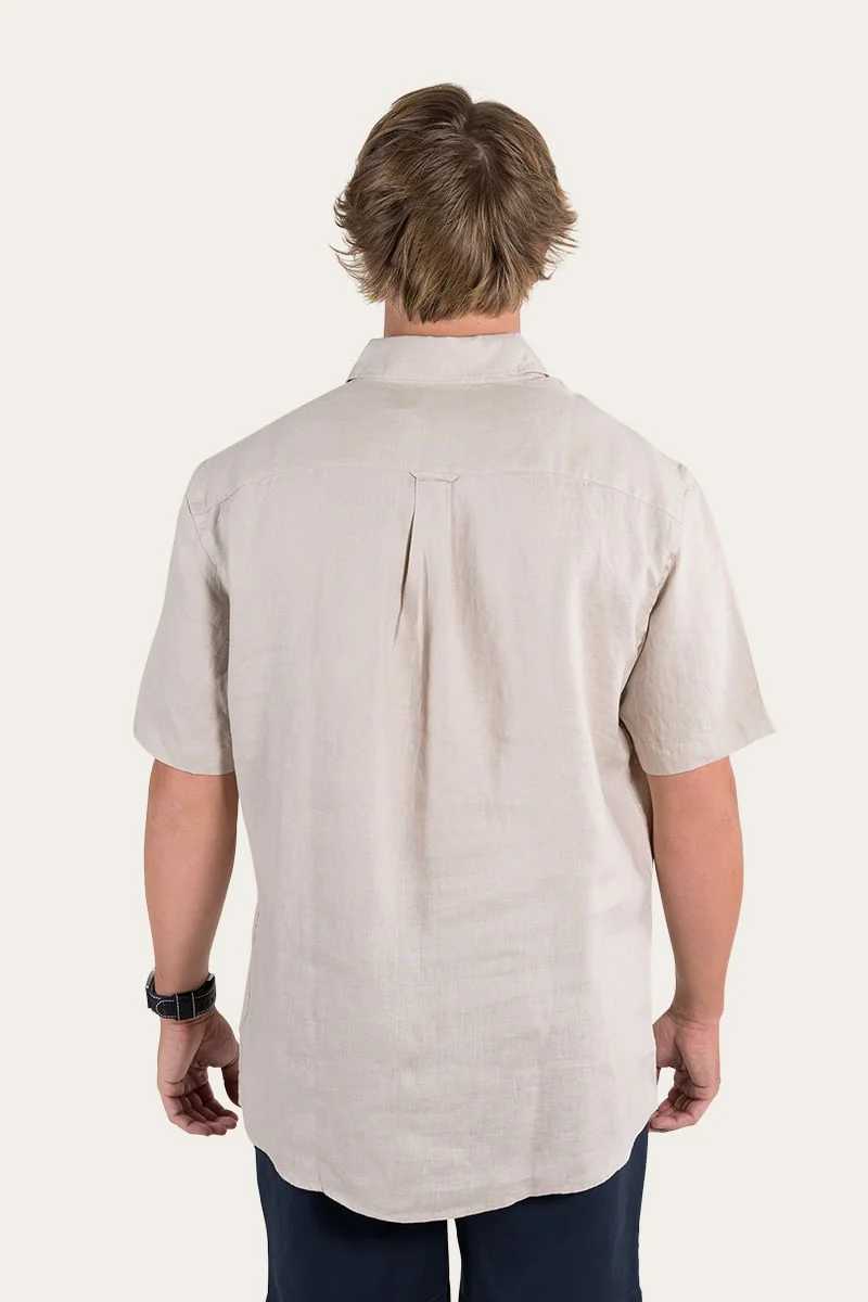 Dawson Mens Relaxed Linen Dress Shirt - Stone