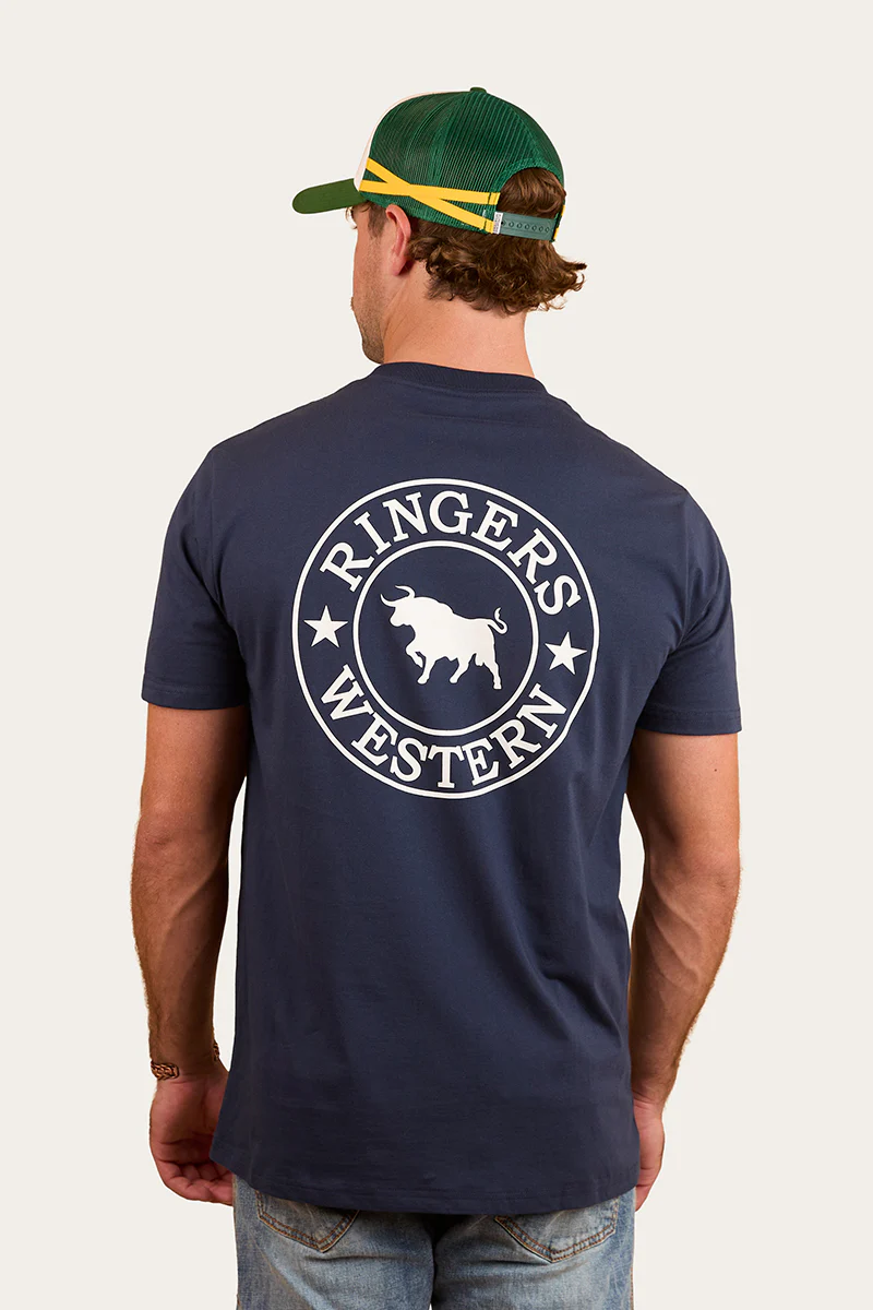 Signature Bull Mens Classic T-Shirt - Navy/White