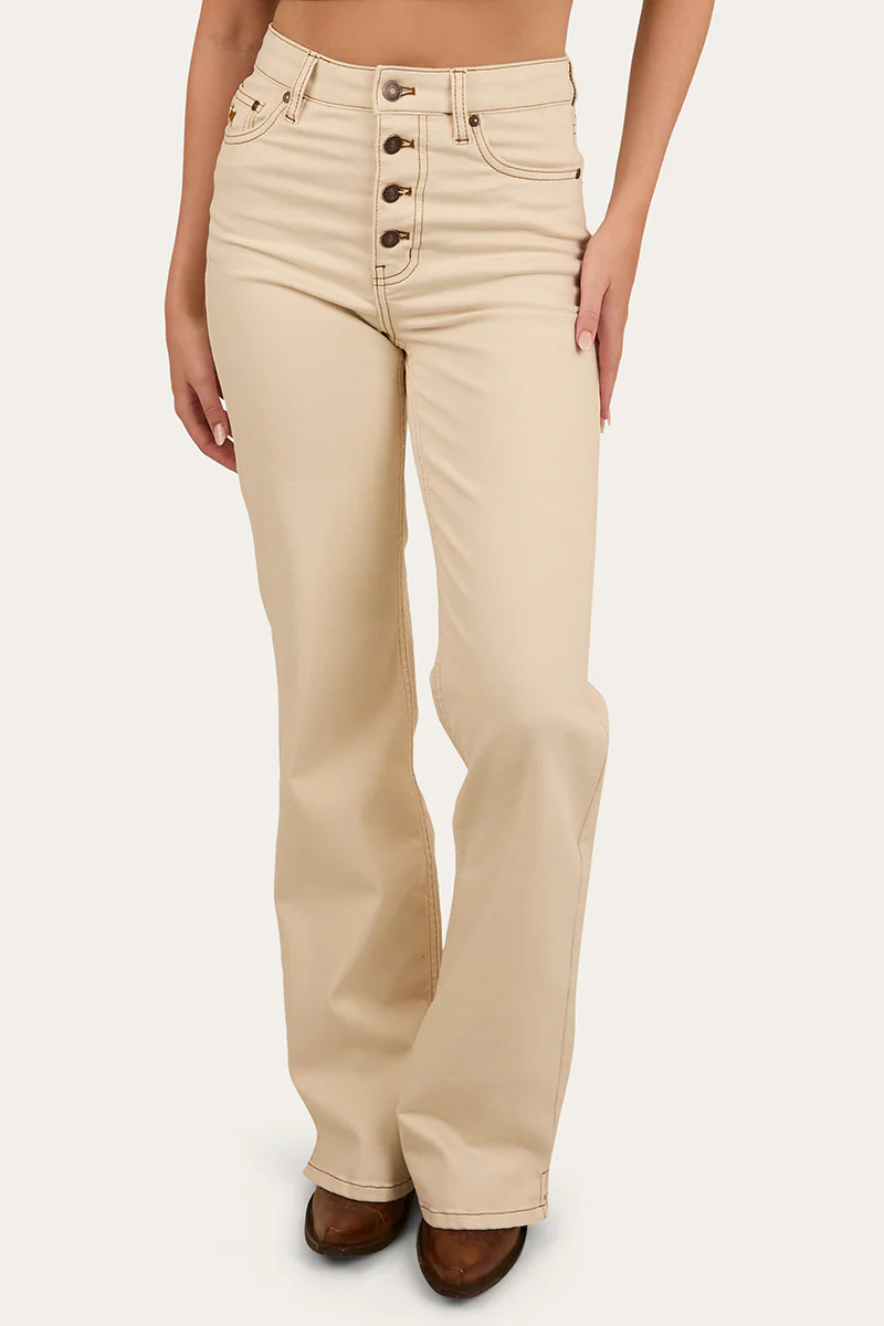 Betsy Womens Highrise Bootleg Jean - Off White