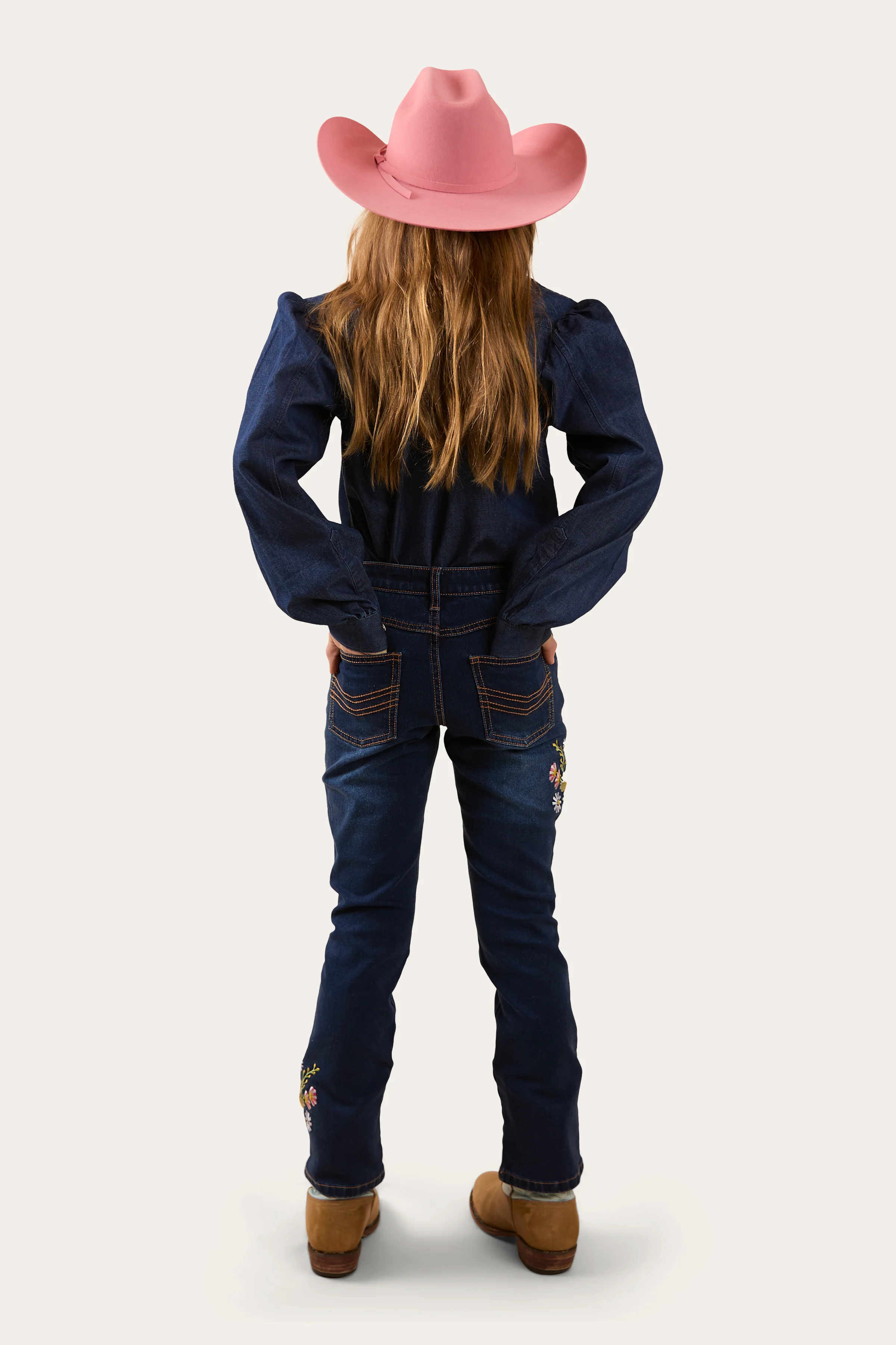Dahlia Kids Denim Western Shirt - Classic Blue
