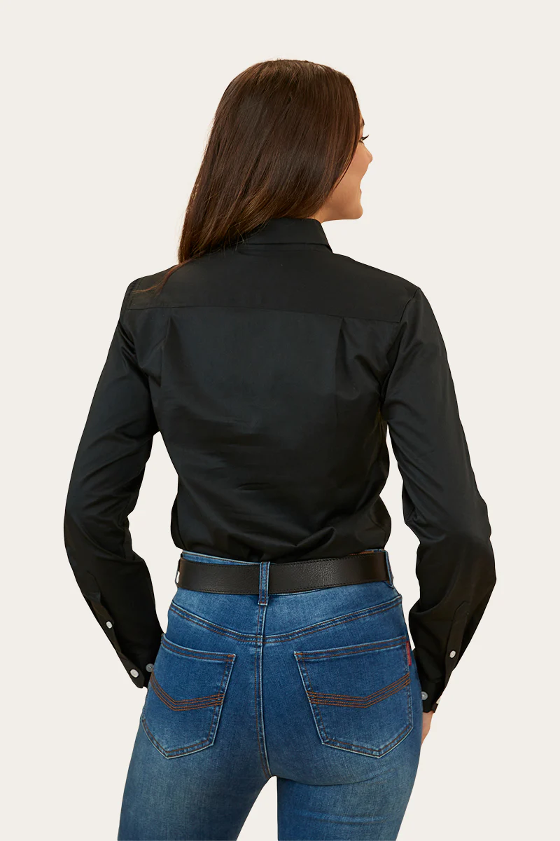 Malaya Womens Dress Shirt - Black / Pink Camo