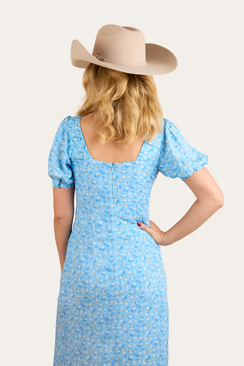 Evelyn Womens Midi Dress - Blue