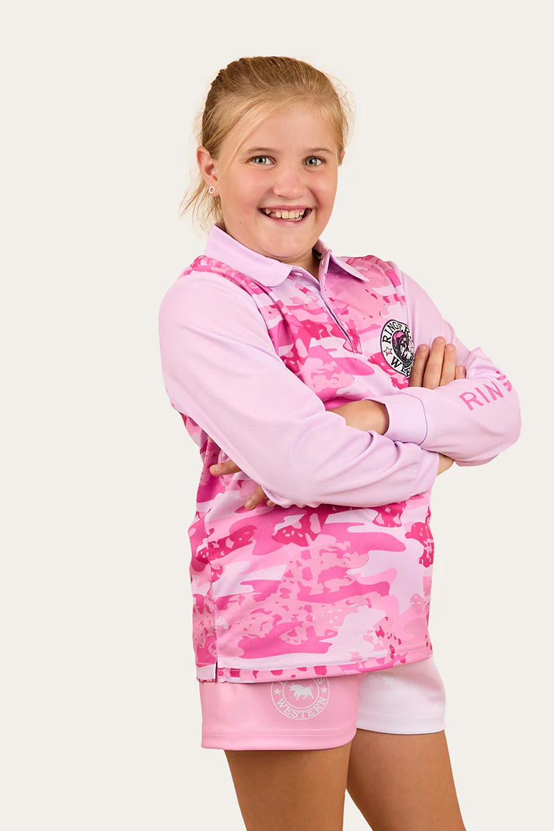Big Catch Kids Fishing Jersey - Ballet Pink