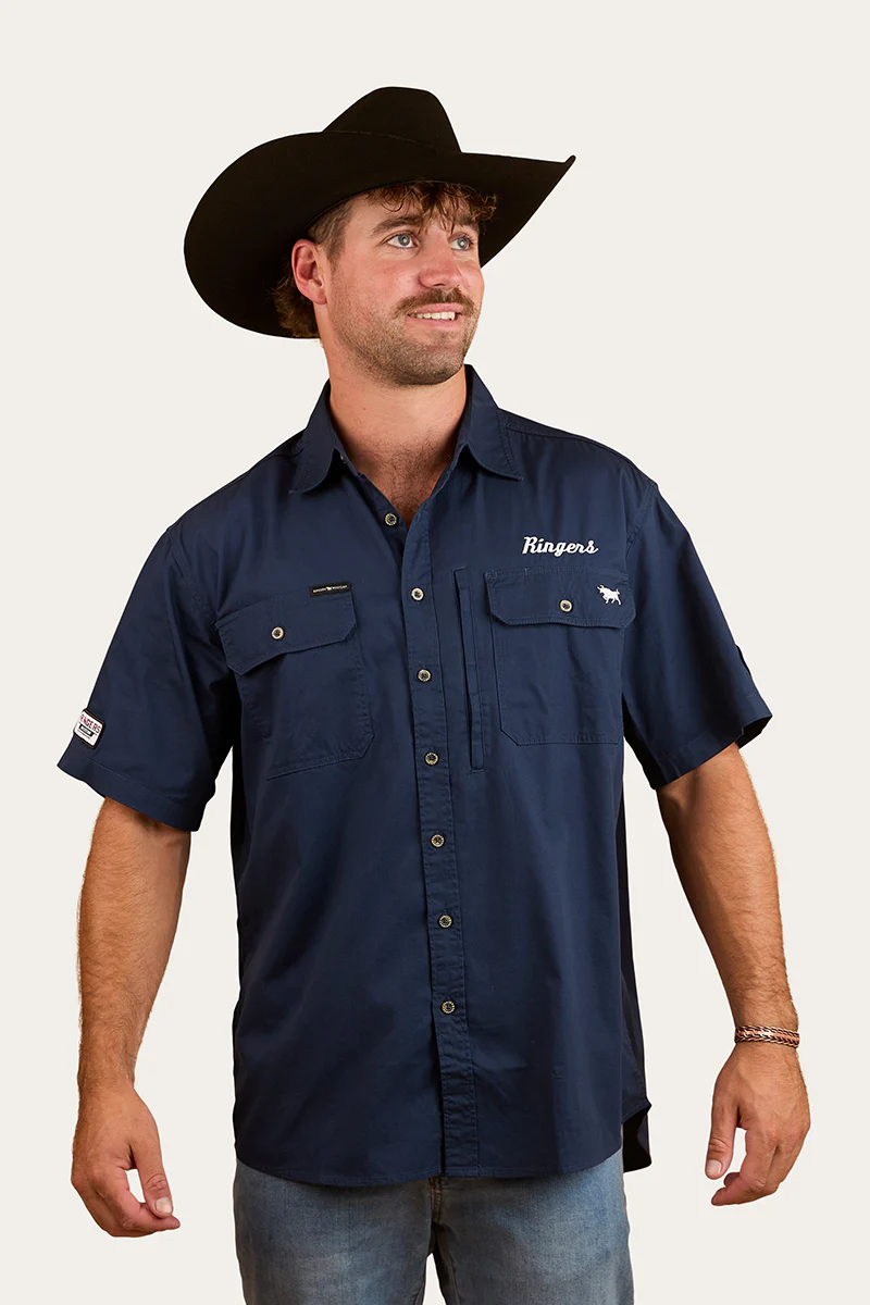 Big Rig Mens Short Sleeve Shirt - Navy