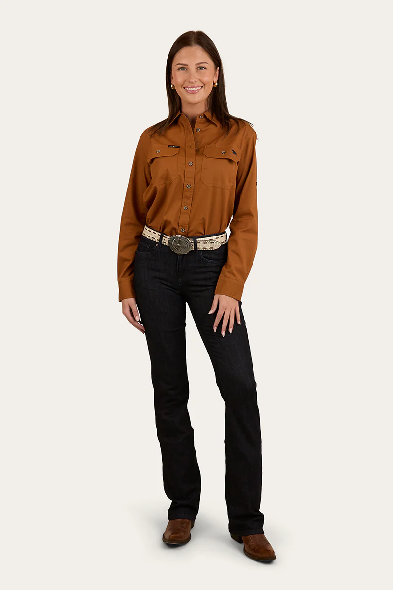 Pentecost River Womens Full Button Work Shirt - Tobacco