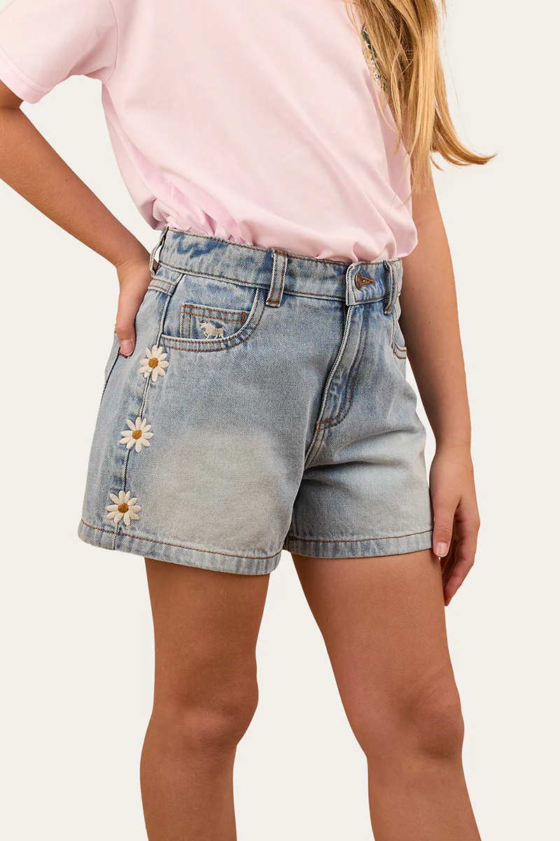 Bridie Kids Denim Short -Light Wash Blue