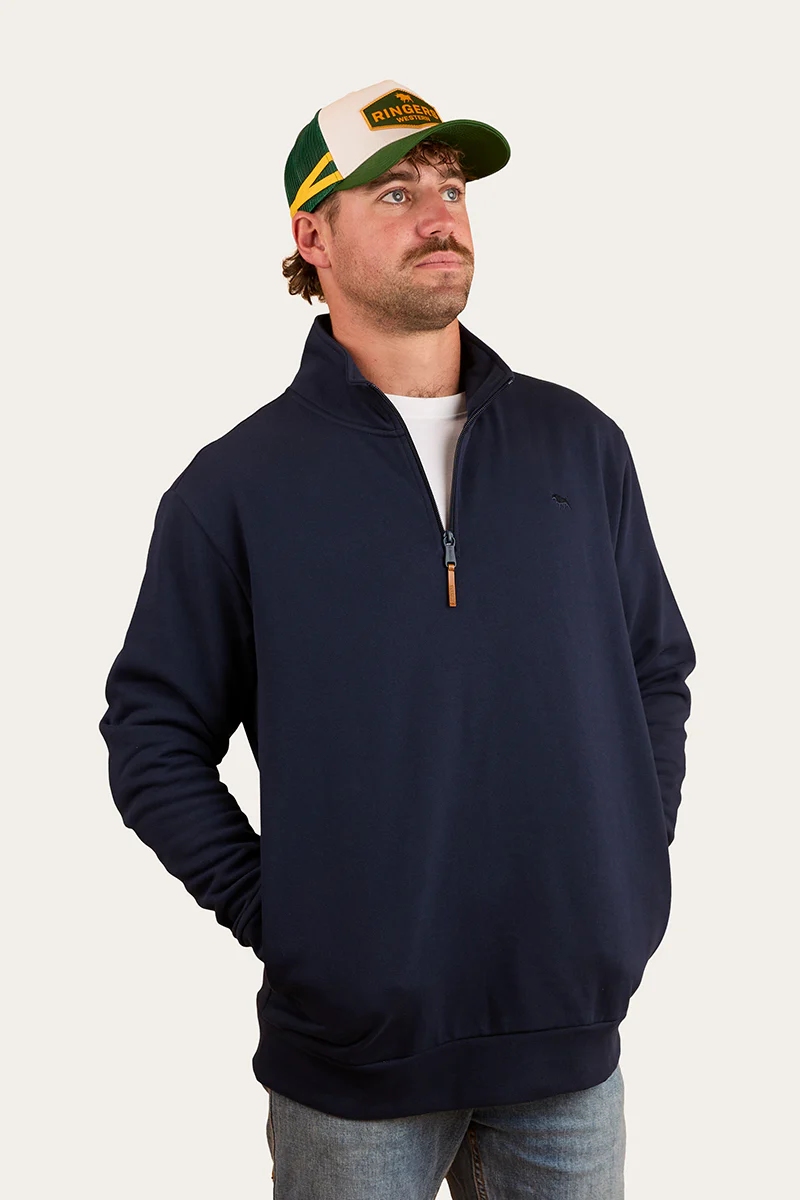 Strand Mens 1/4 Zip Crew - Navy