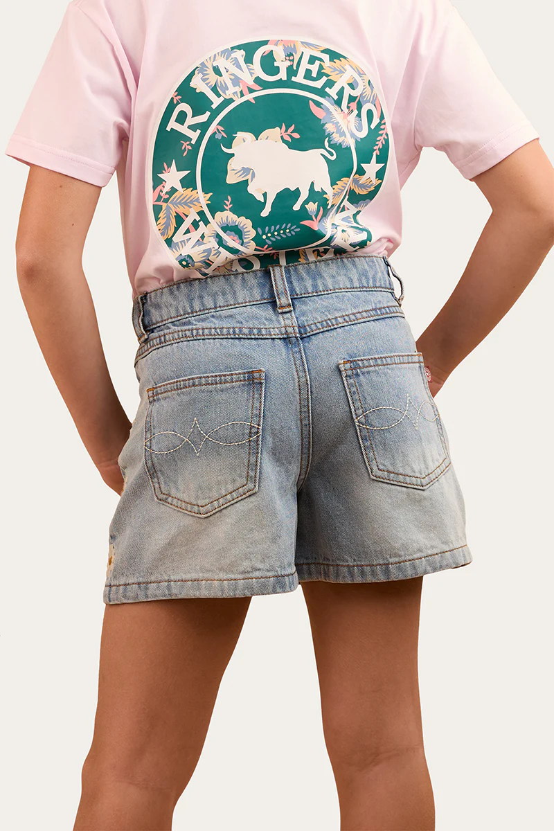 Bridie Kids Denim Short -Light Wash Blue