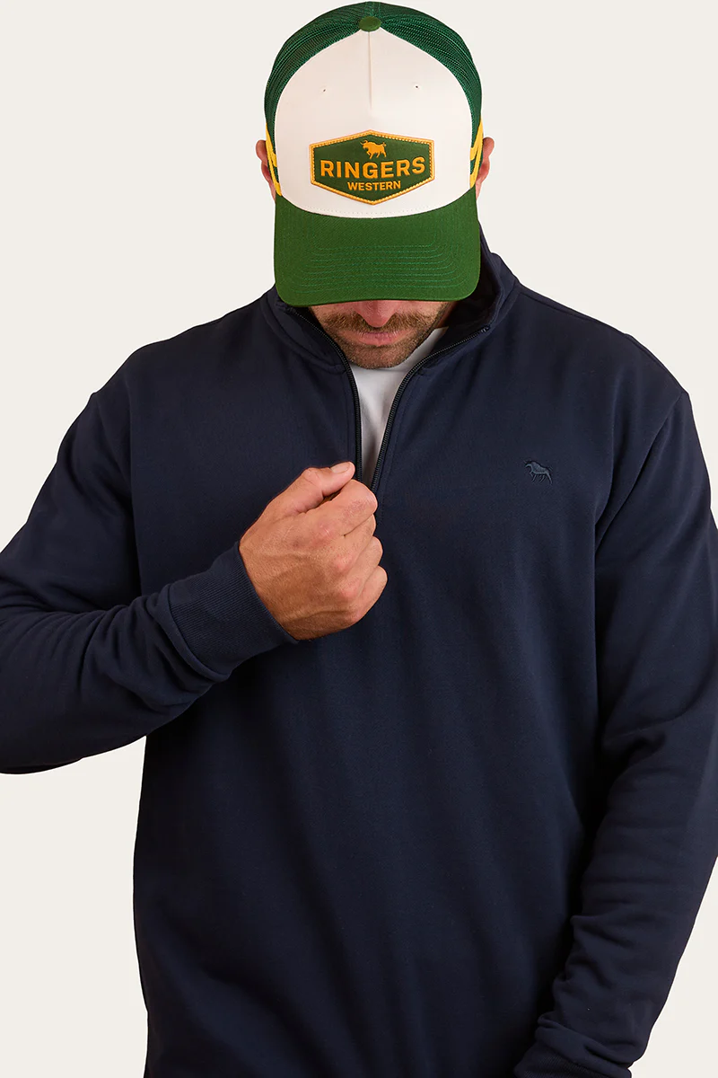 Strand Mens 1/4 Zip Crew - Navy