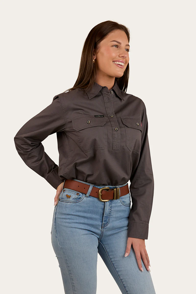 Condora Womens Half Button Work Shirt - Magnum