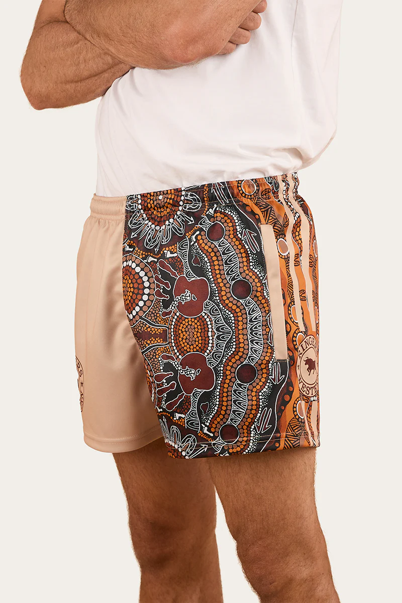 Walkabout Warrior Footy Short - Dark Sand / Multi