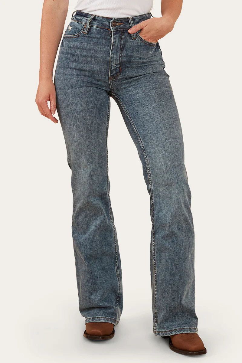 Indi Womens High-Rise Bootleg Jeans - Vintage Light Blue
