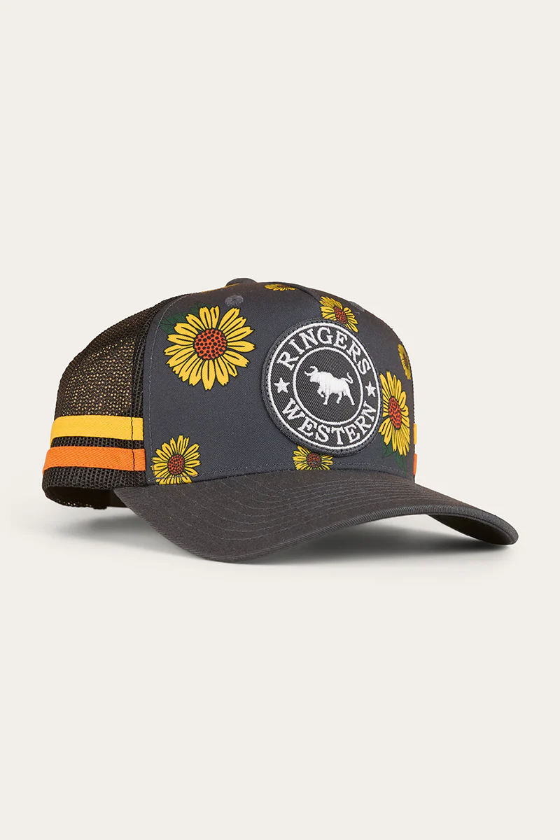 Sunflowers Trucker Cap - Black / Multi