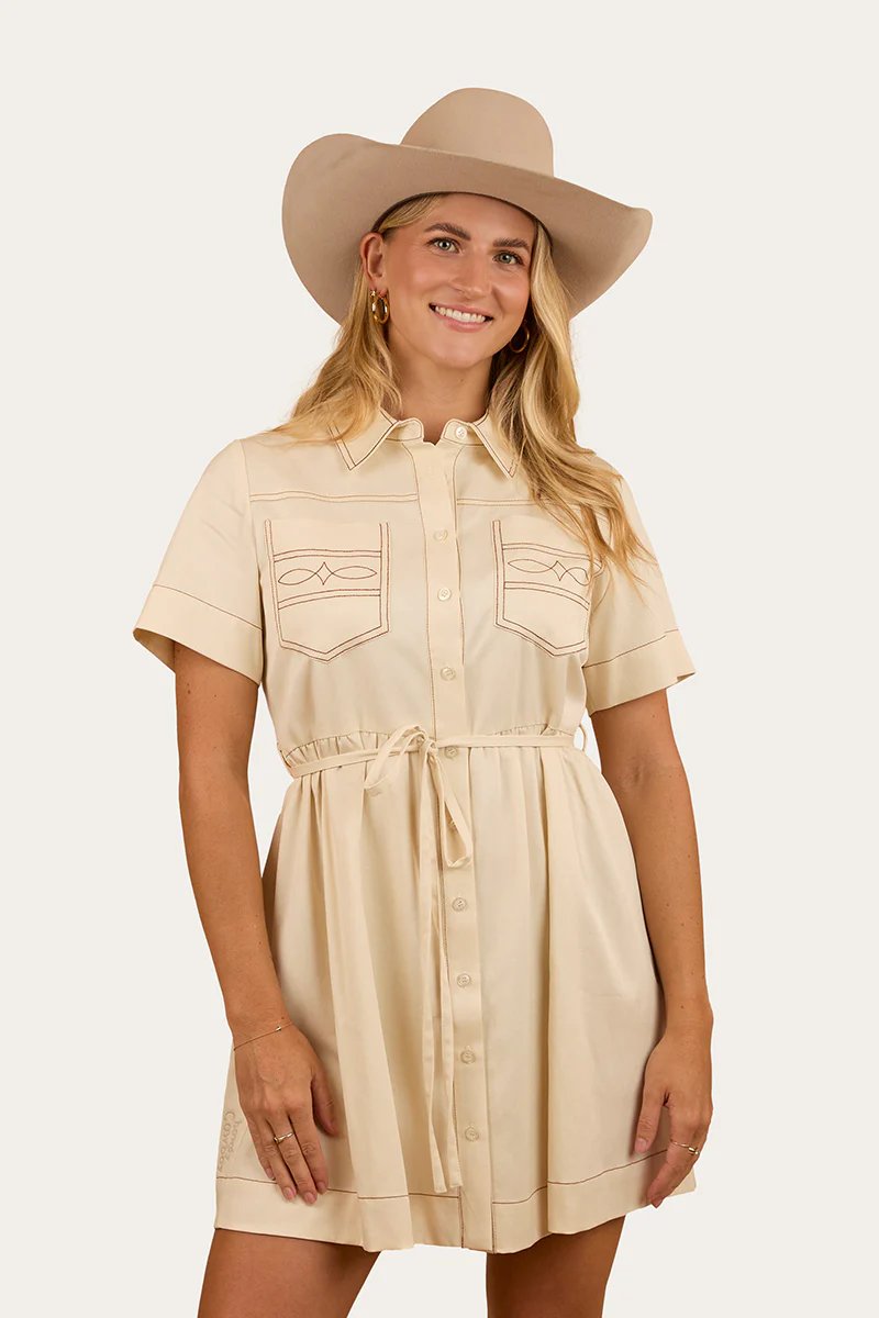 Eloise Womens Shirt Dress - Off White