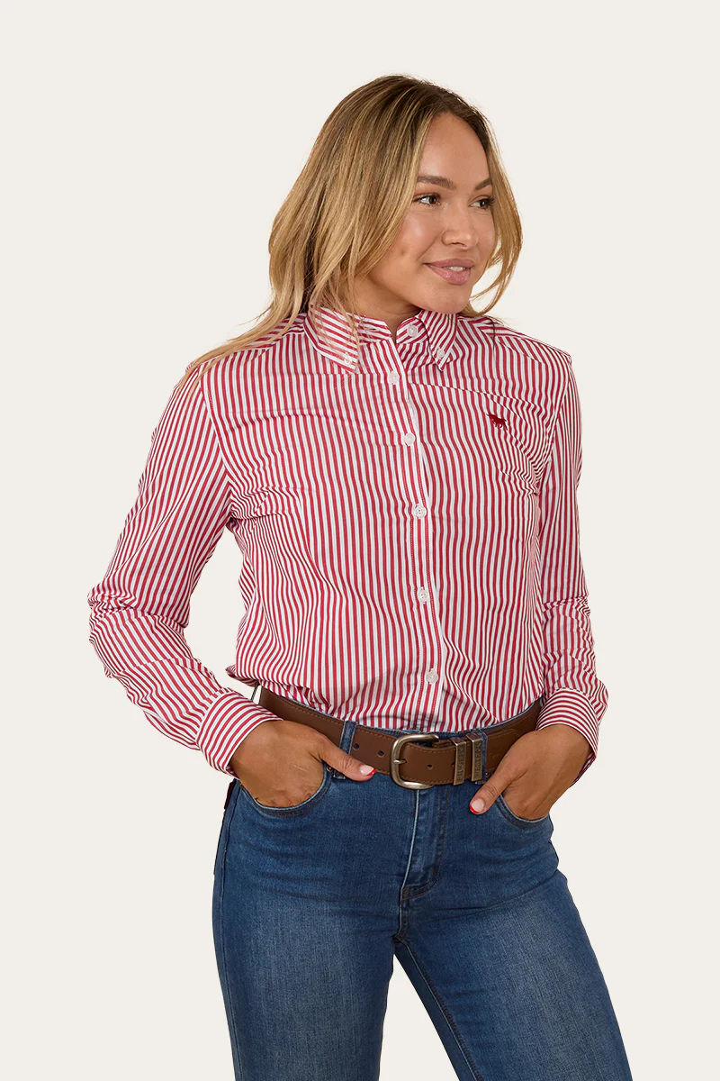 Birdsville Womens Semi Fitted Dress Shirt - Red