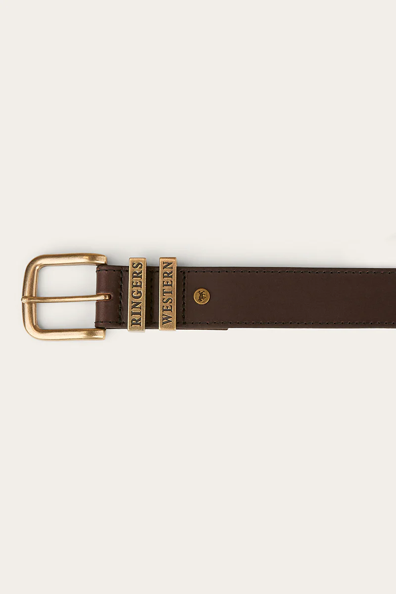 James Kids Belt - Dark Brown / Gold