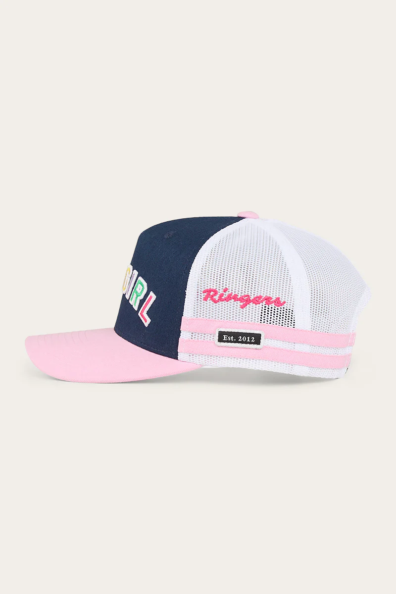 Cowgirl Kids Trucker Cap - Navy/Pastel Pink