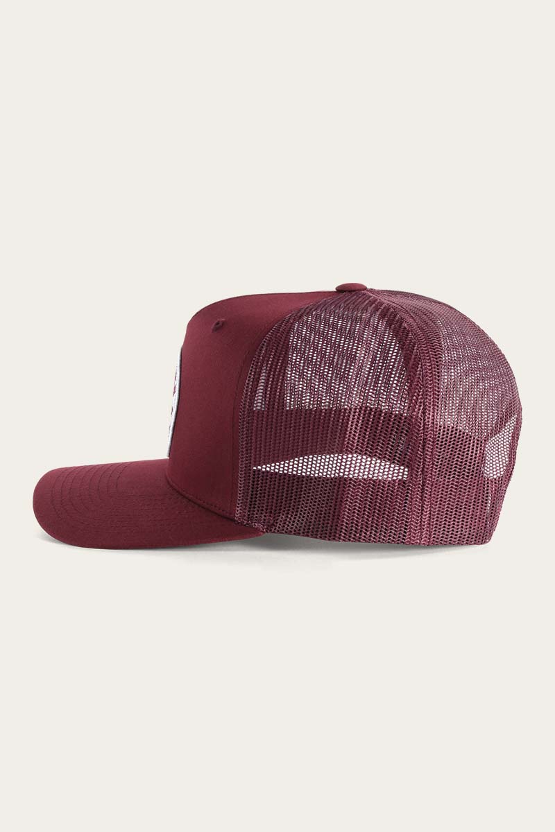 Signature Bull Trucker Burgundy with Burgundy & White Patch