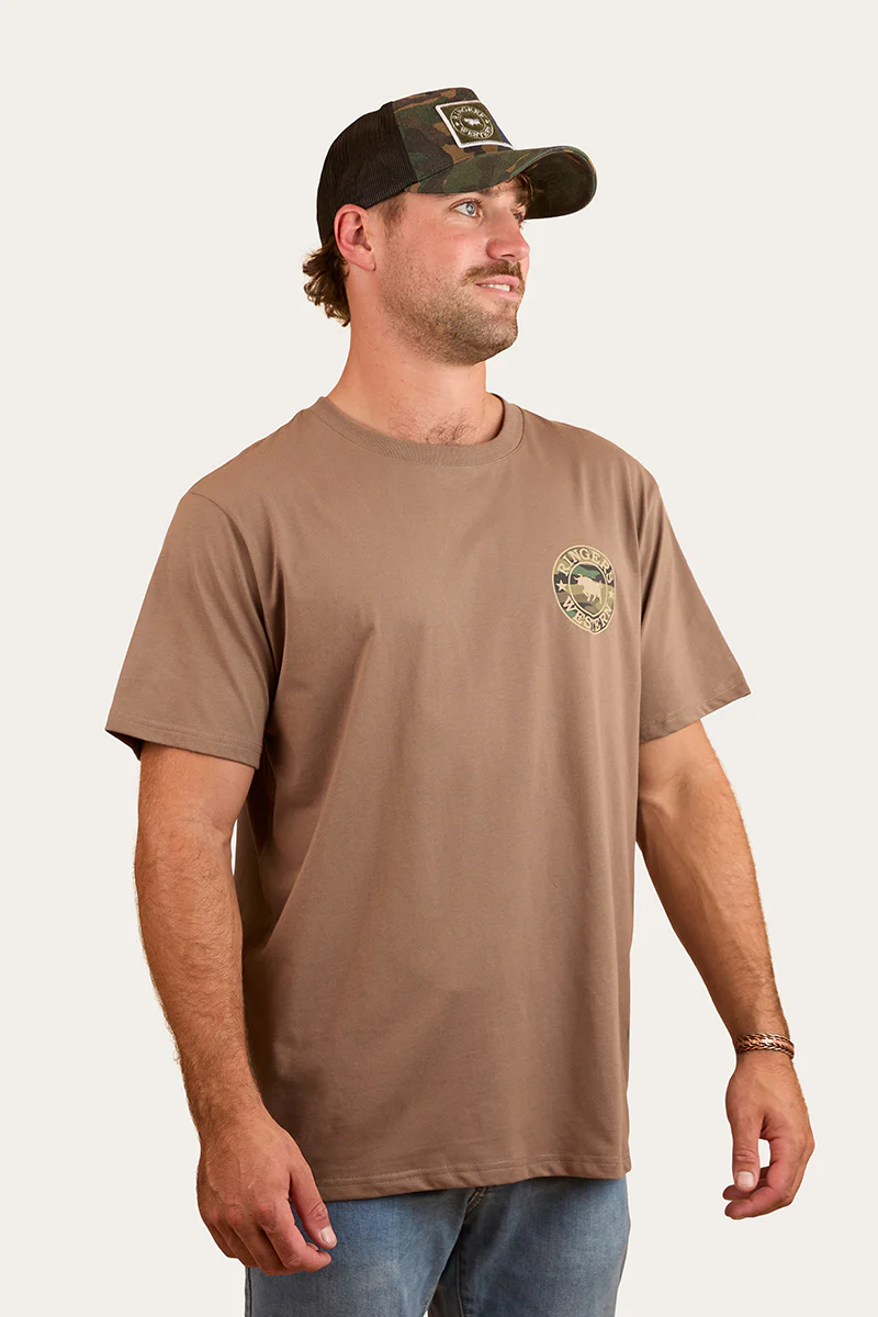 Signature Bull Mens Loose Fit T-Shirt - Mushroom/Camo