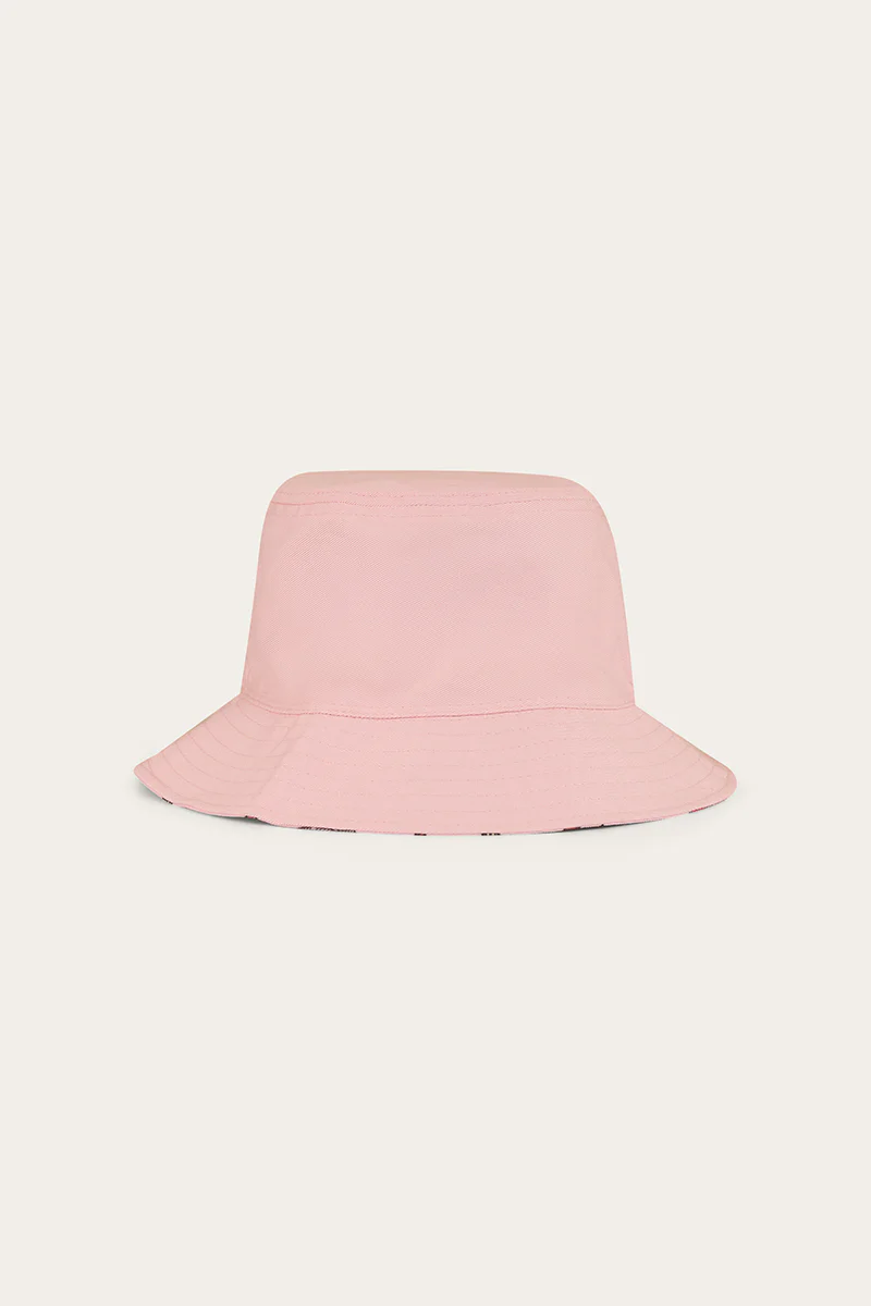 Mini Cowgirl Kids Reversible Bucket Hat - Dusty Pink