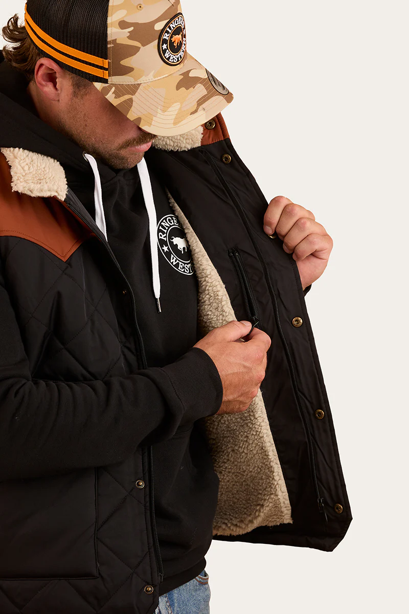 McKinlay Mens Puffer Vest - Black / Tobacco