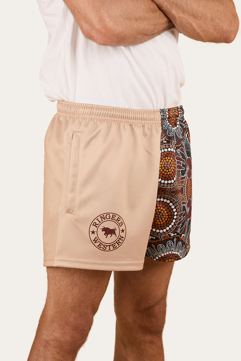 Walkabout Warrior Footy Short - Dark Sand / Multi