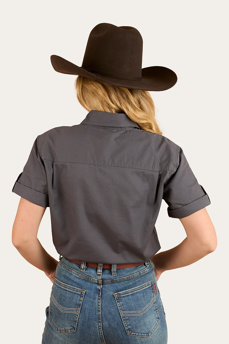 Jules Womens Half Button Work Shirt - Magnum / Mint