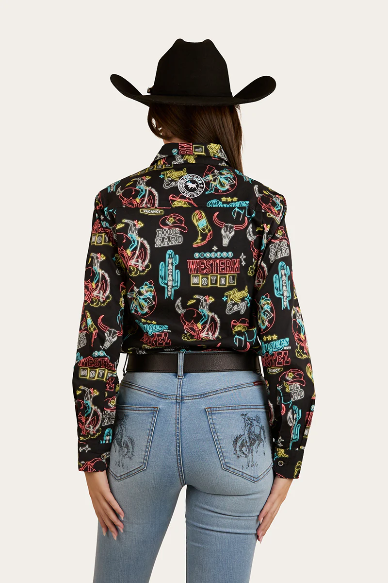 The Dyno Womens Limited Edition Half Button Work Shirt - Black / Multi