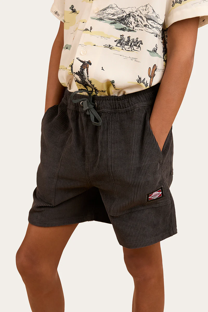Ronan Boys Corduroy Walk Short - Charcoal
