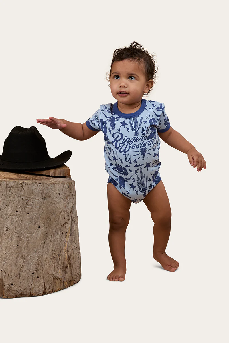 Boot Scootin Babies Short Sleeve Romper - Dusk