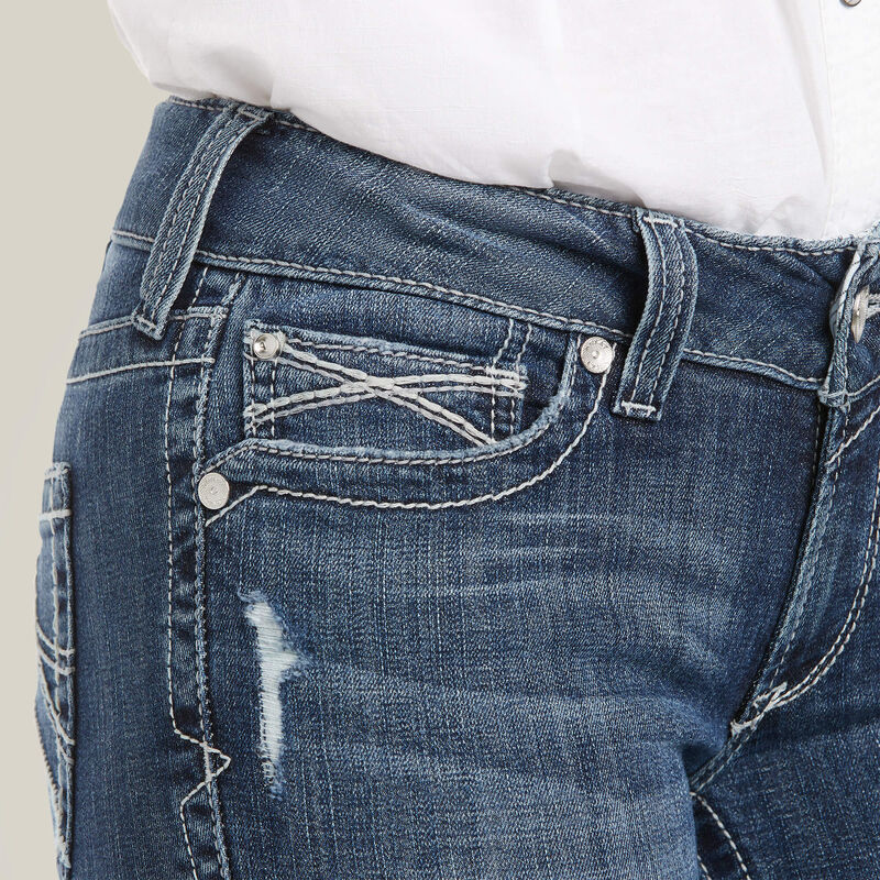 R.E.A.L. Mid Rise Arrow Gianna Straight Jean