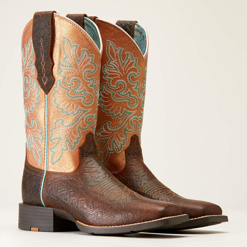 Round Up Wide Square Toe StretchFit Western Boot
