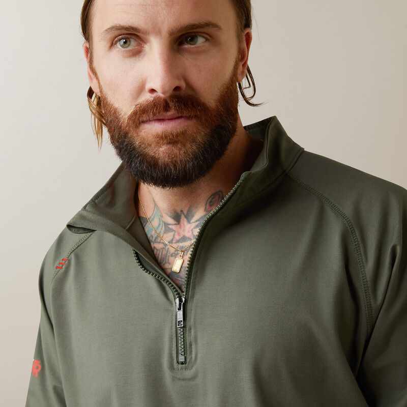 FR Combat Stretch Patriot 1/4 Zip Work Shirt