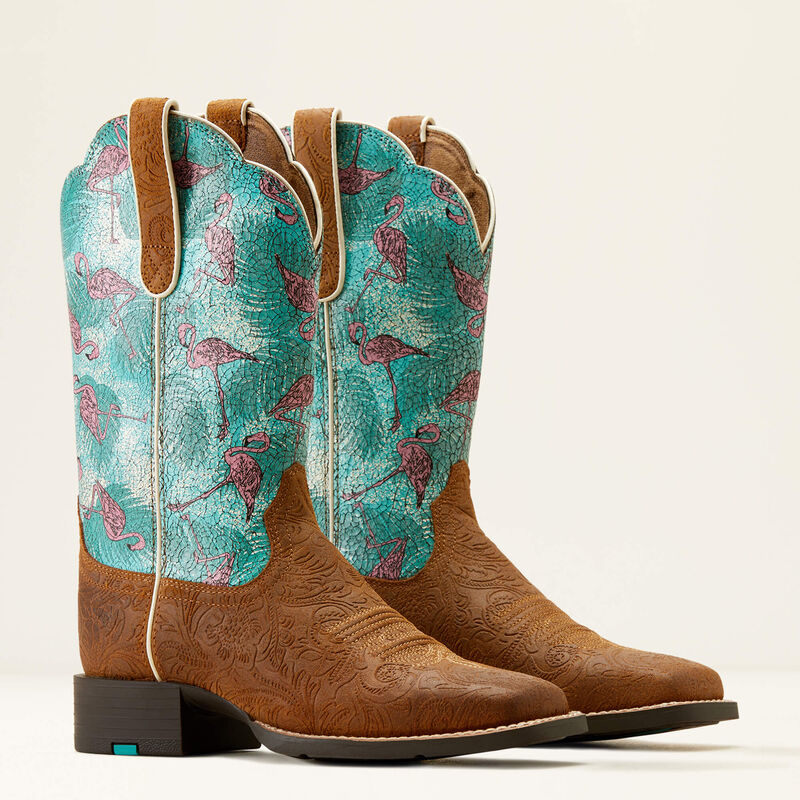 Round Up Wide Square Toe Western Boot