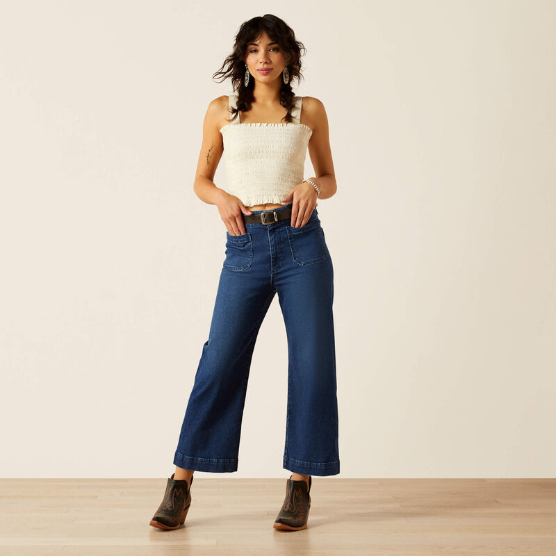 Ultra High Rise Comfort Wide Leg Crop Jeans