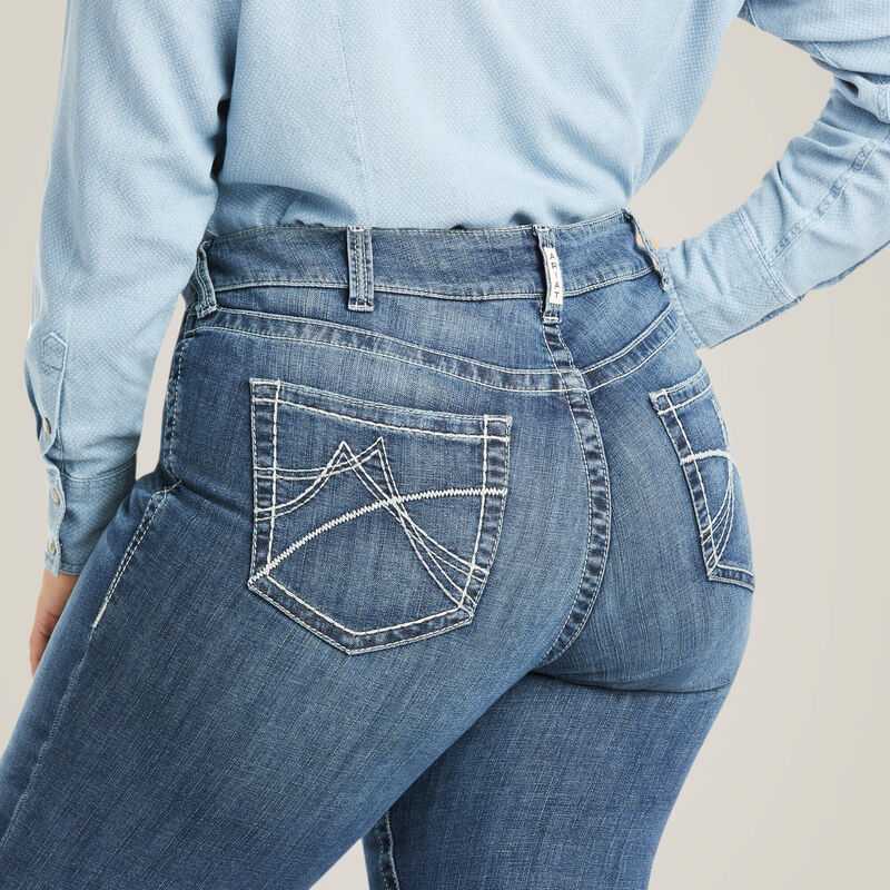 R.E.A.L. Mid Rise Arrow Gianna Straight Jean