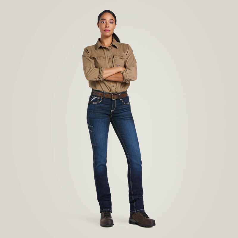 Rebar Perfect Rise Work Flex Riveter Slim Leg Jean