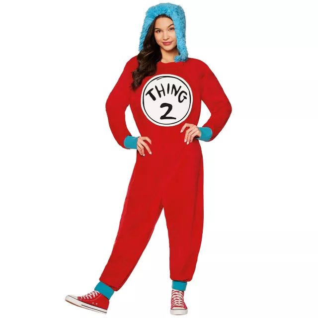 Adult Thing 2 Jumpsuit Costume - Dr. Suess