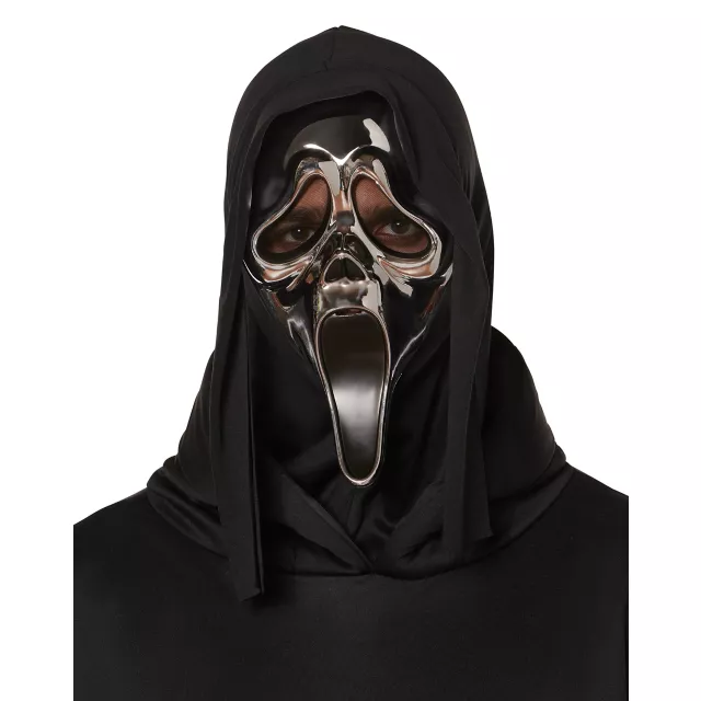 Chrome Ghost Face Full Mask