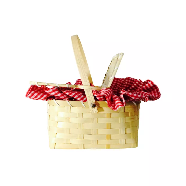 Red and White Gingham Basket