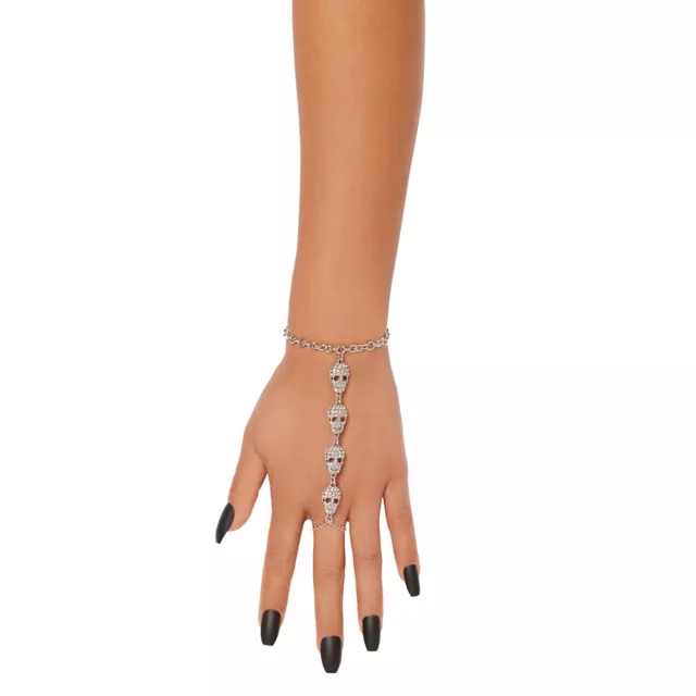 Rhinestone Skeleton Hand Chain