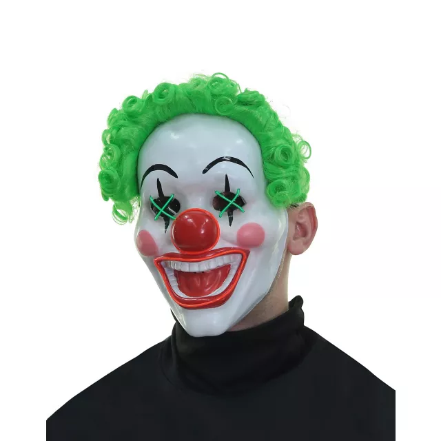 Light-Up El Wire Jokes on You Clown Half Mask