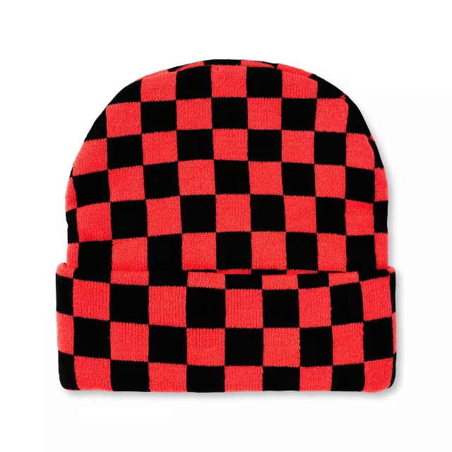 Black and Red Checker Gengar Cuff Beanie Hat - Pokémon