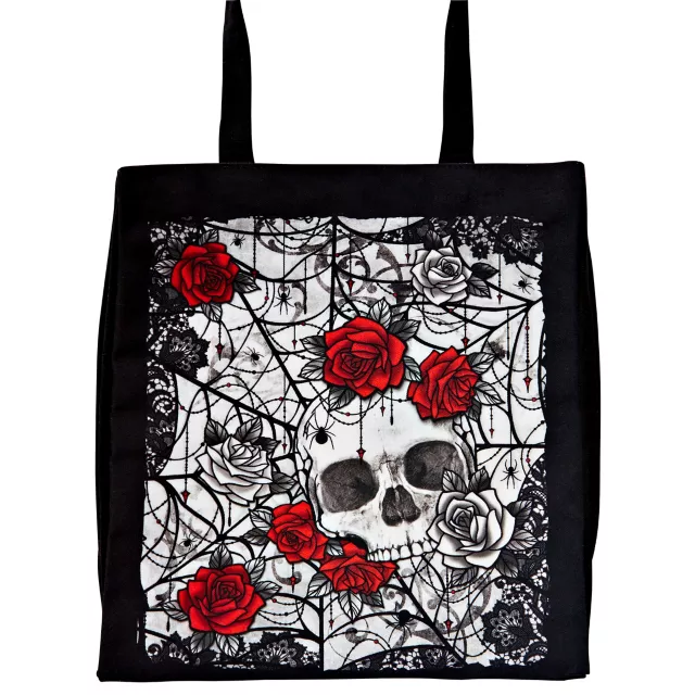 Skull and Roses Tote Bag