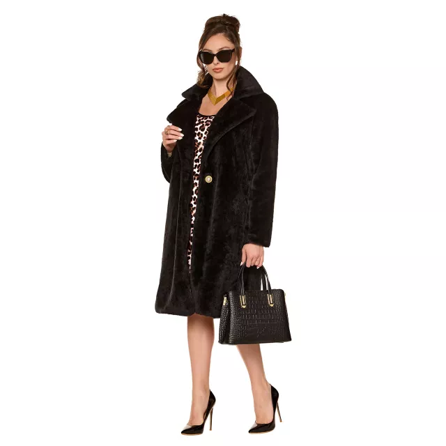 Adult Black Faux Fur Coat
